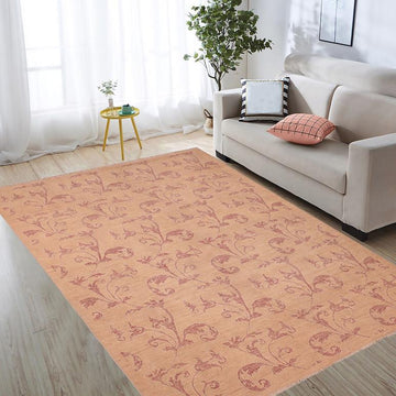 handmade Transitional Kafkaz Chobi Ziegler Tan Rose Hand Knotted RECTANGLE 100% WOOL area rug 6 x 9